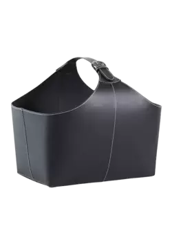 PANIER A BOIS - CUIR - NOIR - H:47XL:30XP:30CM PANIER A BOIS - CUIR - NOIR - H:47XL:30XP:30CM